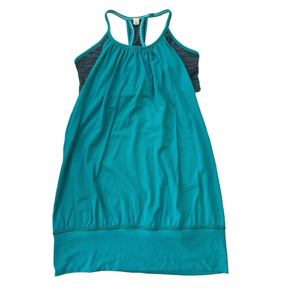 Lululemon Tank‎ Top Women's Size 4 Blue Turquoise Racerback Athletic Yoga Gym